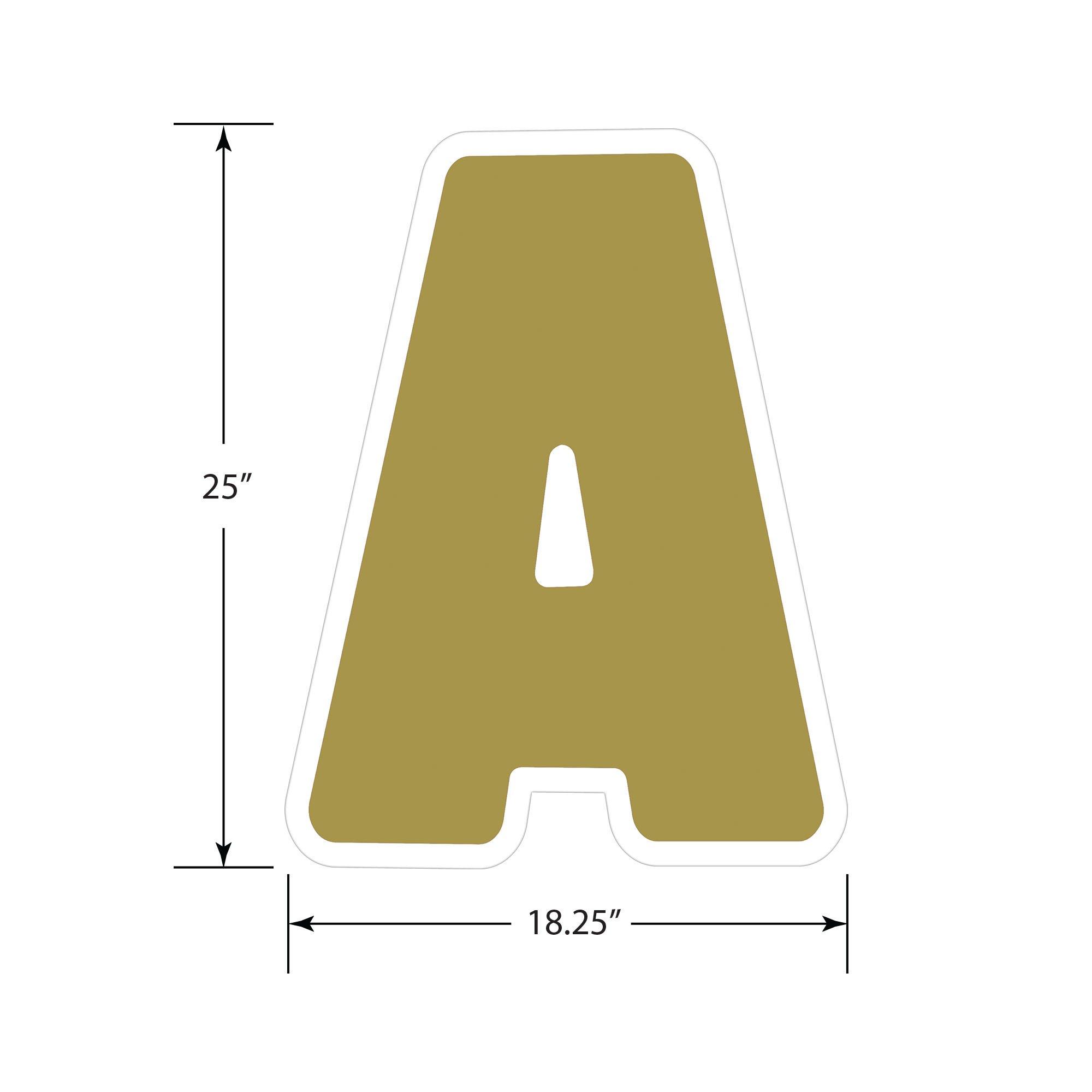 Gold Letter (A) Corrugated Plastic Yard Sign, 24in Party City